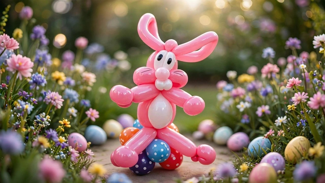 Ballon-Hase im Frühlingsgarten