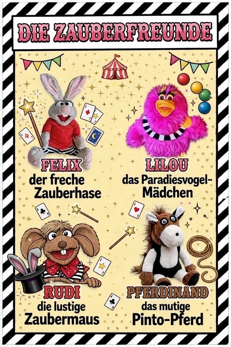 Die Zauberfreunde: Felix, Lilou, Rudi und Pferdinand