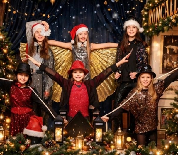 Wahlfach Zaubern: Zauberschülerinnen in Weihnachtsstimmung mit goldenen Flügeln
